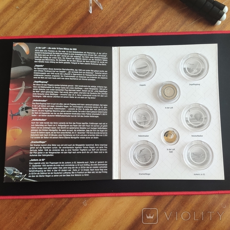 Пам'ятна монета номіналом 10 євро "У повітрі на параплані" 2019+ (альбом, буклет до всієї серії монет), фото №4