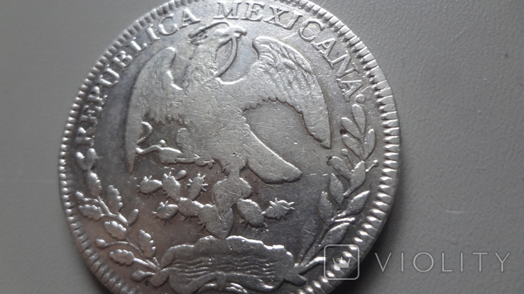 8 реалов 1853 Мексика серебро (Ж.4.16), фото №3