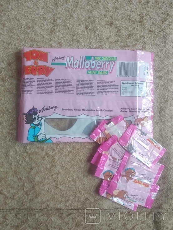 Упаковка и обёртки от конфет Tom Jerry'Англия-96гг, фото №3