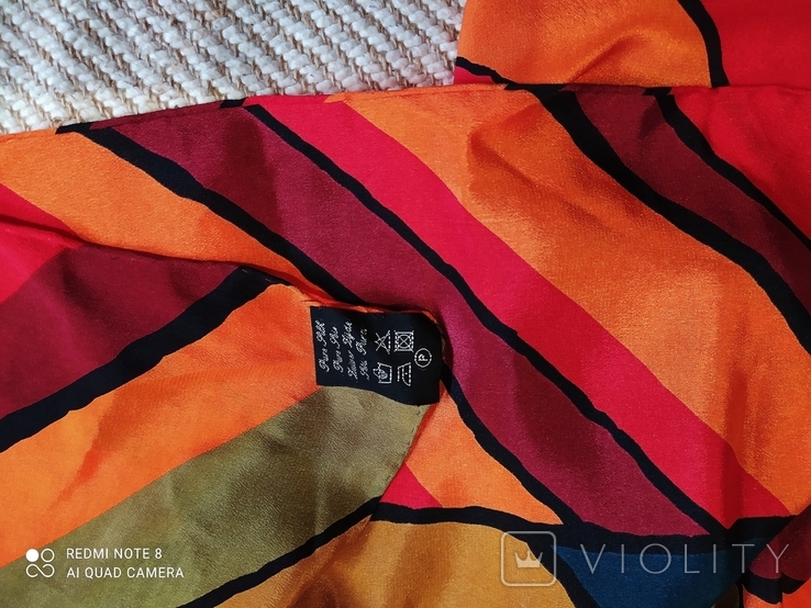 Винтажный шелковый платок от L J, фото №6