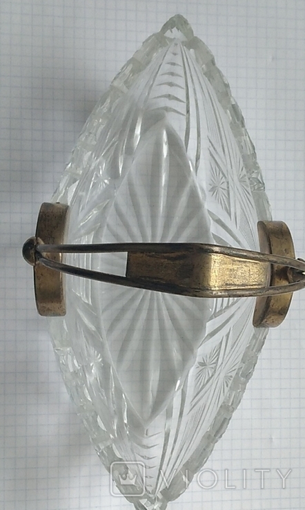 Большая конфетница серебро + хрусталь периода СССР., фото №8