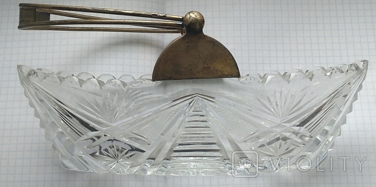 Большая конфетница серебро + хрусталь периода СССР., фото №10