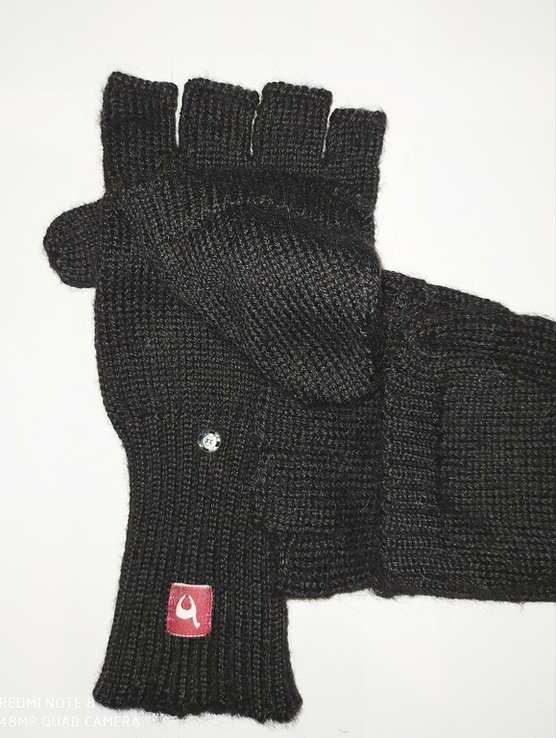 Стильные новые перчатки-рукавици из чистой шерсти альпаки, Перу, р. М, фото №3