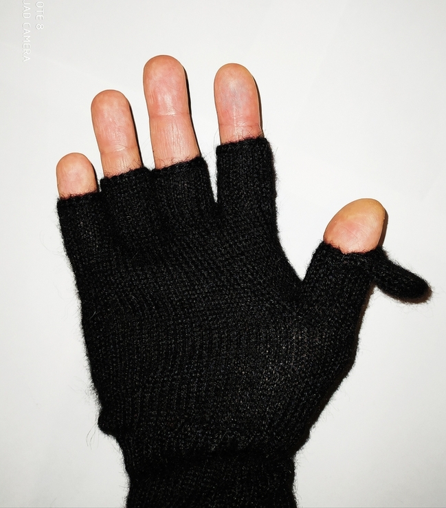 Стильные новые перчатки-рукавици из чистой шерсти альпаки, Перу, р. М, фото №4