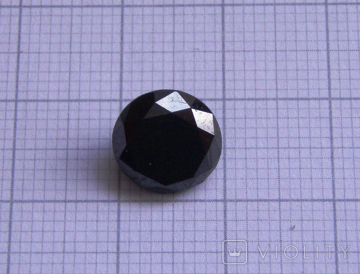 Чёрный Муассанит (чёрный бриллиант) 3.59 карат, фото №3