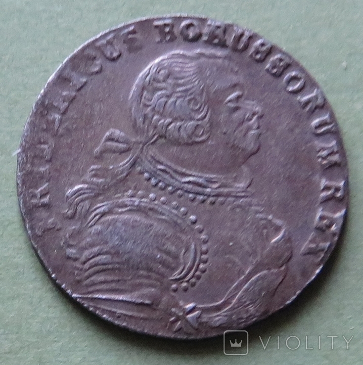 6 грошей 1756г. Прусского короля Фридриха II,м.дв. Дрезден.