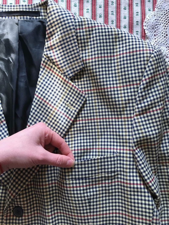 Шикарный стильный пиджак в клетку CA ретро винтаж размер 52, фото №4