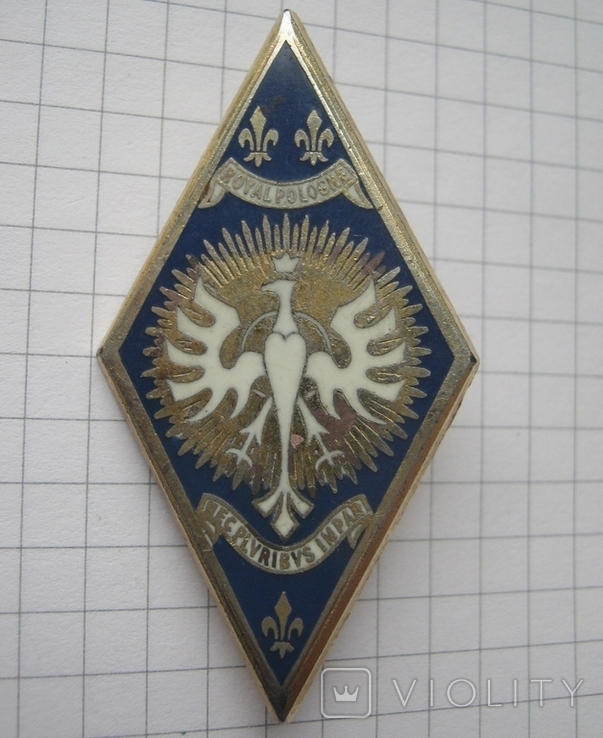 Полковой знак Франция 5 кирасирский Польский полк 1940-е