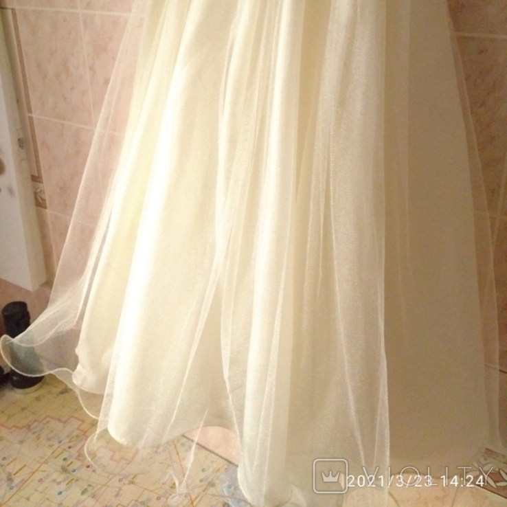 Платье бледно-жолтый цвет)атлас,сетка., фото №5