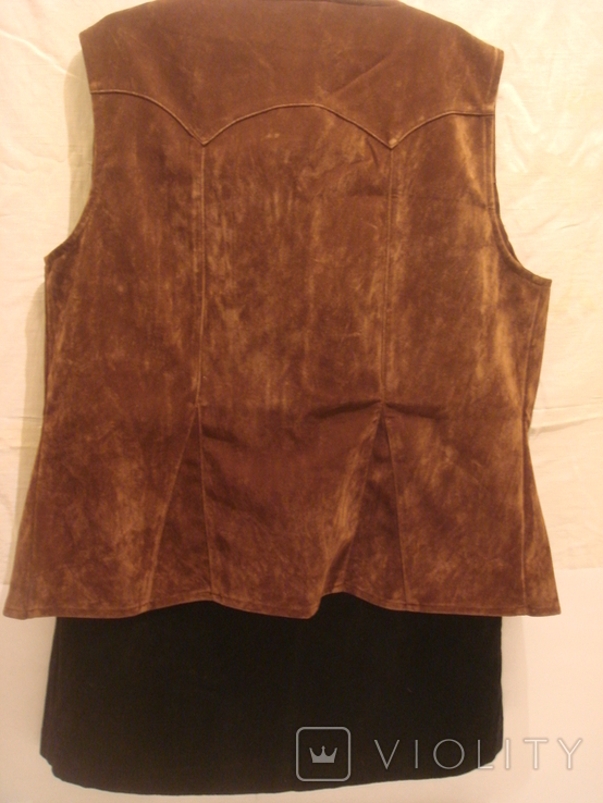 Vintage women's set.Vest + skirt.Velour.USSR., photo number 4