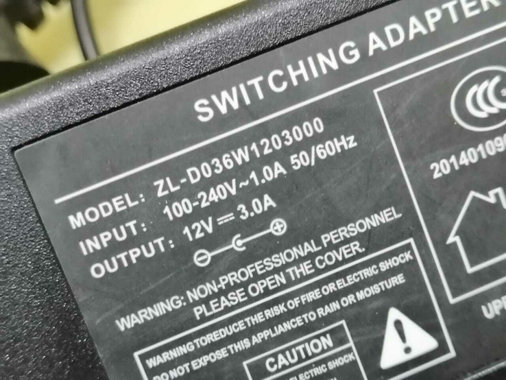 Зарядное устройство Switching Adapter 12v 3.0A, фото №5