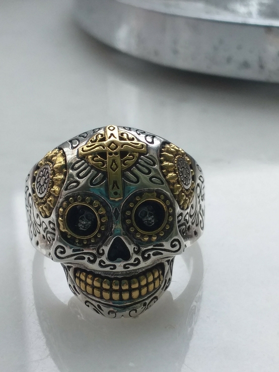 Кольцо с черепом, серебро 925, photo number 6