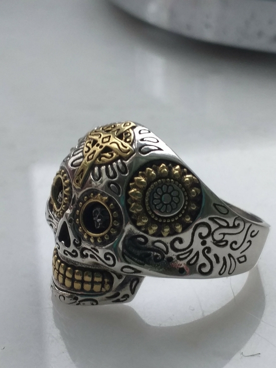 Кольцо с черепом, серебро 925, фото №7