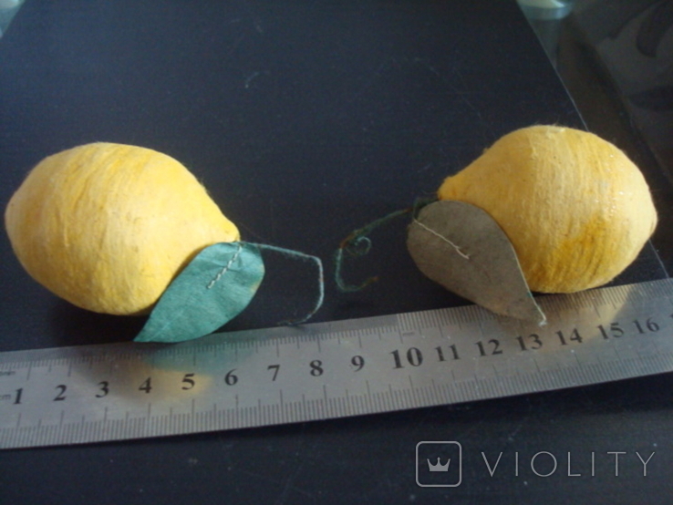 Старые ёлочные игрушки СССР Лимоны вата, фото №2