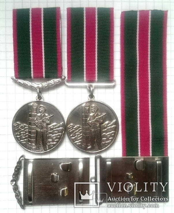 ПВ украина Медаль за мужество в охране госграницы - 2 шт, разные штампы ПВУ ДПСУ ГПСУ, фото №4
