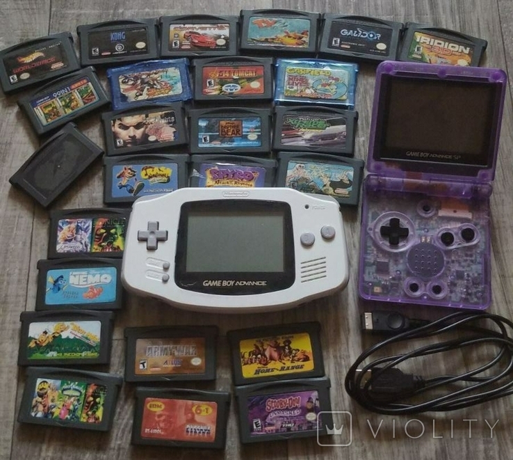 Game boy advance SP + Game boy advance + картриджи, фото №2