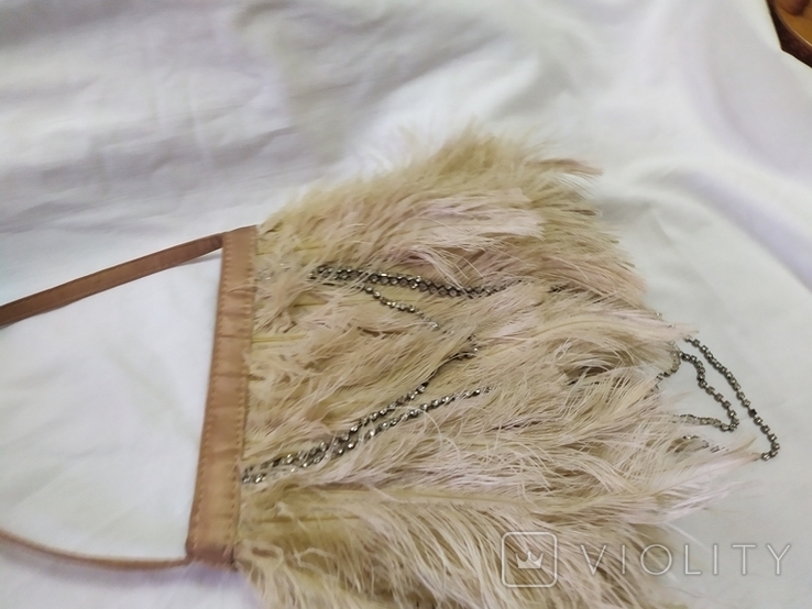 Фирменная сумочка Karen Millen с перьями страуса. Англия. Без ручки 22х18см, фото №7