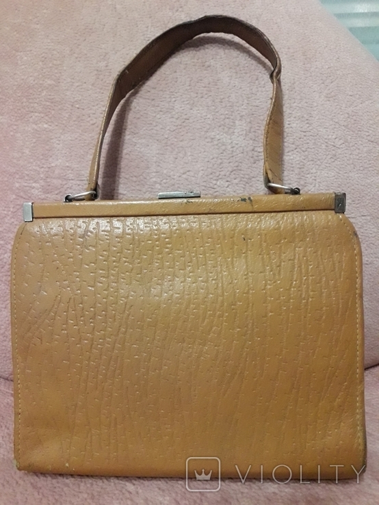 Дамская сумочка ридикуль тиснённая кожа 40 - 50-е, фото №3