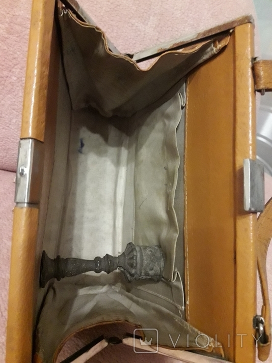 Дамская сумочка ридикуль тиснённая кожа 40 - 50-е, фото №6