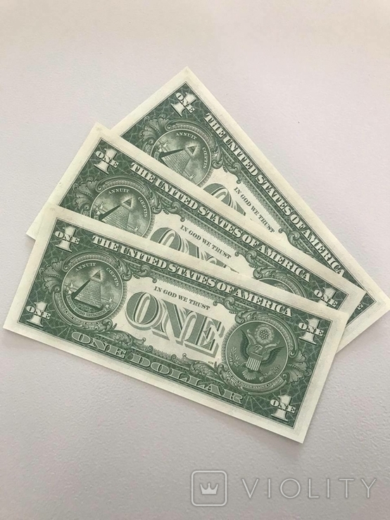Три доллара по 1 доллару 1957 год B WASHINGTON D.C., фото №4