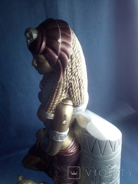 Статуэтка "Клеопатра с гепардом" 46 см, фото №10