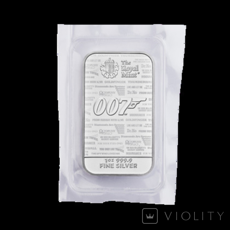 Срібний злиток 007 Джеймс Бонд 2020 Великобританія 1 унція срібла, фото №5
