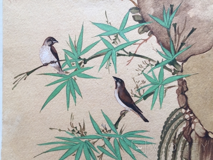 Акварель с птичками. Китай., фото №3