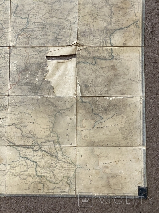 Почтовая карта Российской империи 1842 большая 1,15м х 1,24м, фото №6