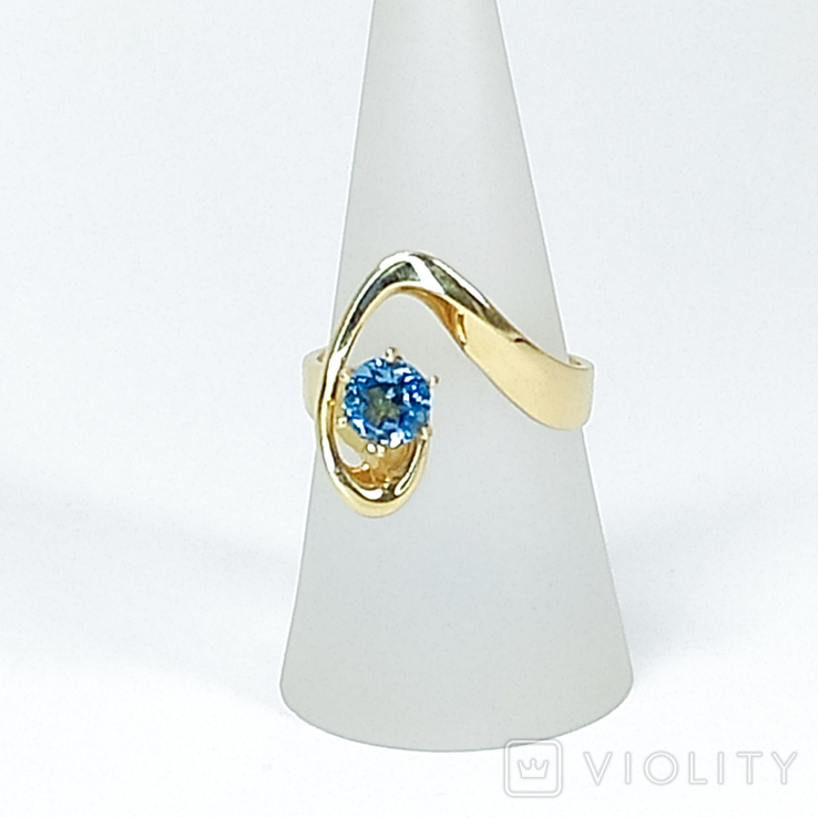 Винтажное золотое кольцо с натуральным топазом, photo number 4