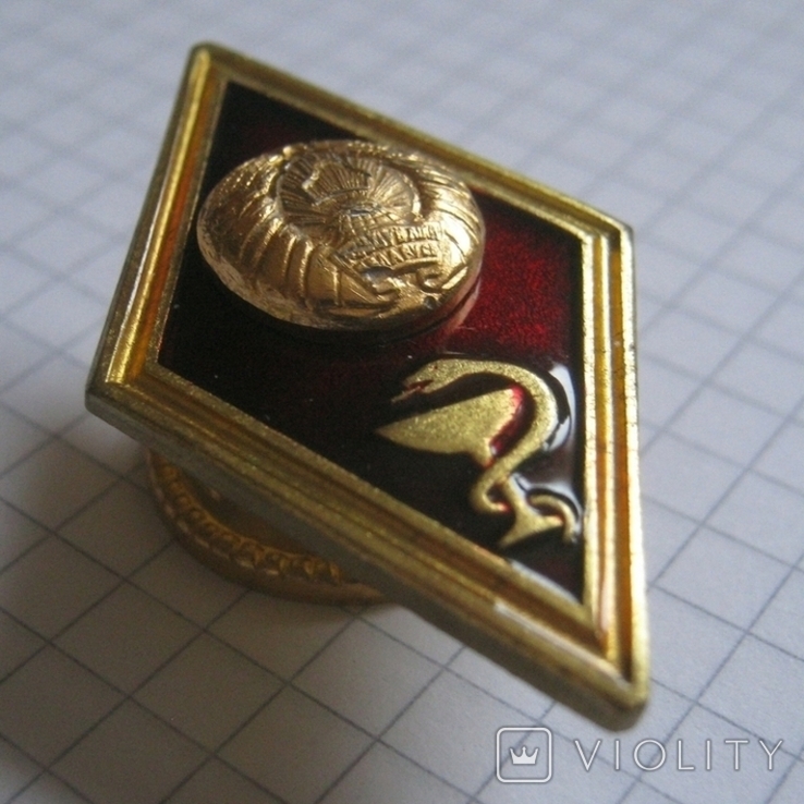 Belarus (no USSR) graduation badge since 1997 - brass - РБ беларусь - не СССР, фото №2
