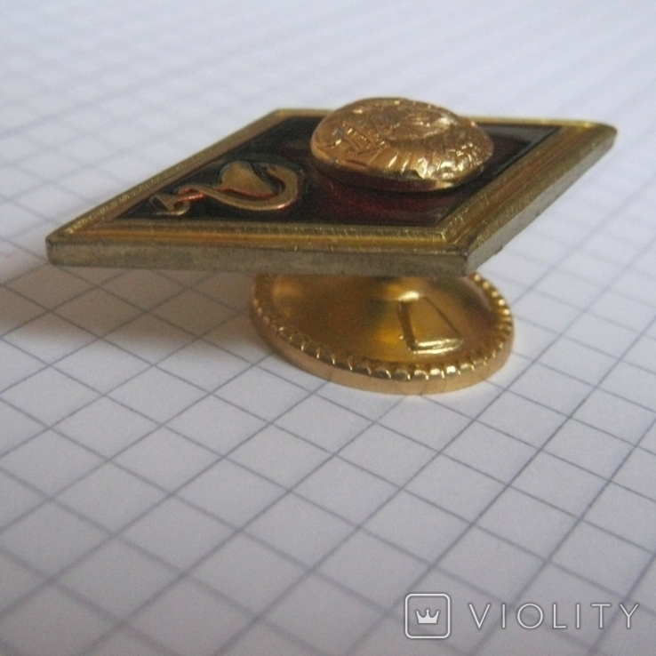 Belarus (no USSR) graduation badge since 1997 - brass - РБ беларусь - не СССР, фото №11