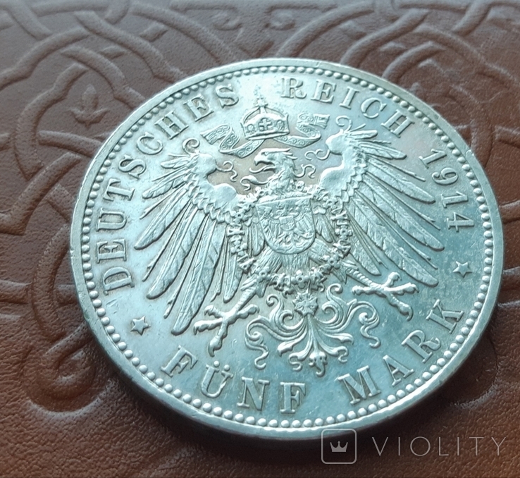 5 марок 1914 Бавария. Людвиг III, фото №7