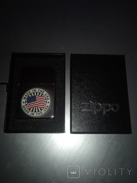 Зажигалка Zippo новая флаг США копия, фото №4