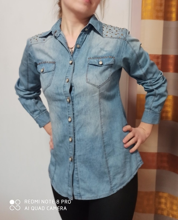 Сорочка коттонова під джинс роз М, фото №3