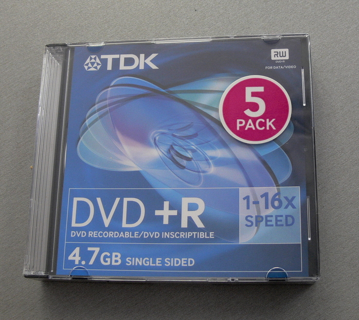 Диски TDK DVD+R 4.7Gb slim 5pcs