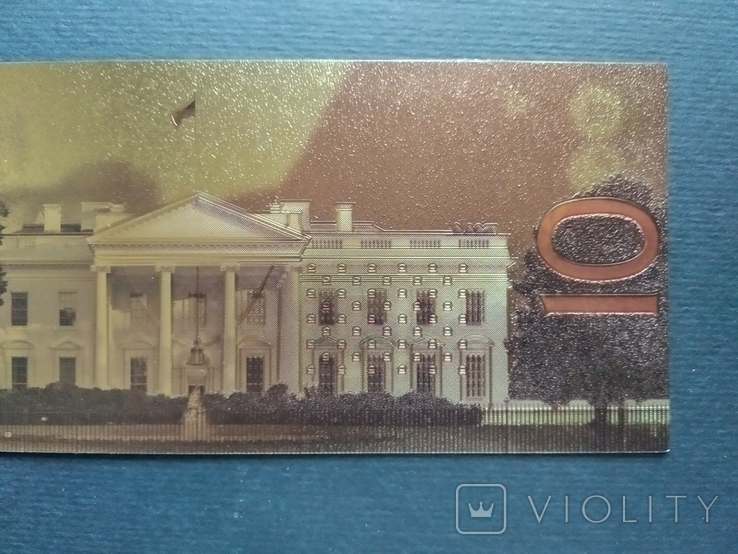 Золотая сувенирная банкнота США (10 Dollars-Александр Гамильтон), фото №7