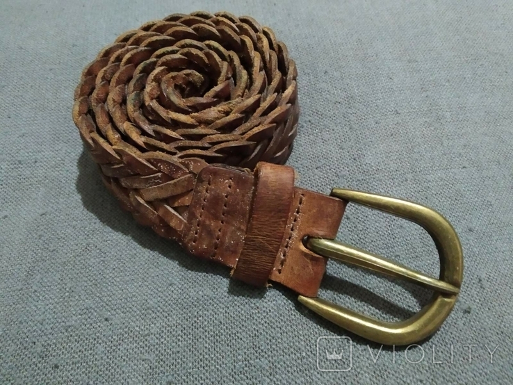 Пояс Старинный кожаный плетённый ремень Германия