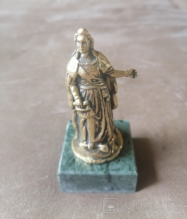 Статуэтка фигурка миниатюра бронза латунь бронзовая латуная Екатерина вторая, фото №2