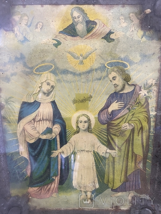 Старинная православная икона "Семья", фото №4