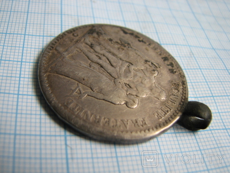 Дукач из французской монеты (Украина) серебро вес - 24,7г, фото №4