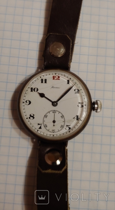 Швейцарские часы периода ПМВ 1914 годов красная"12" Swiss made., фото №2