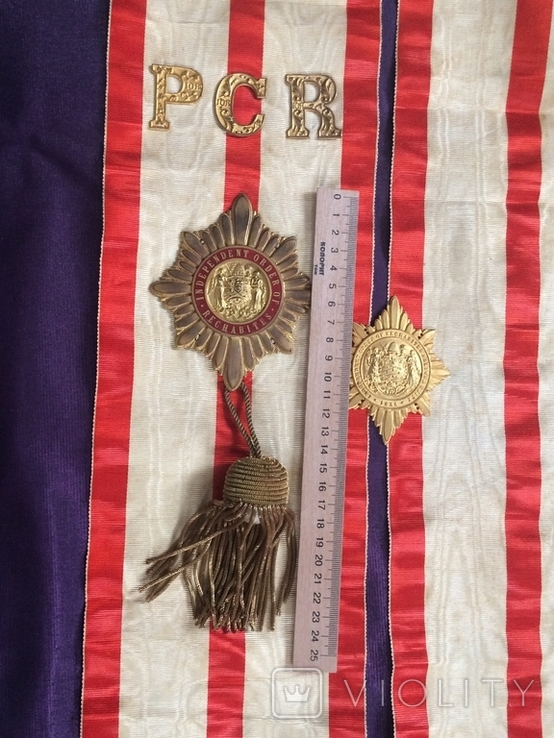Орден Рехабитов лента с большой звездой + малая звезда XIX век, фото №8