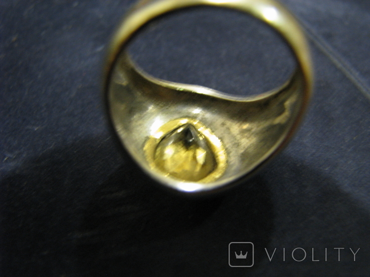 Перстень с желтым камнем. Золото., фото №4