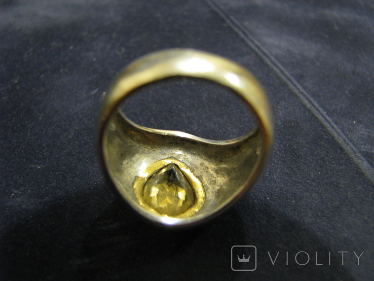 Перстень с желтым камнем. Золото., фото №5