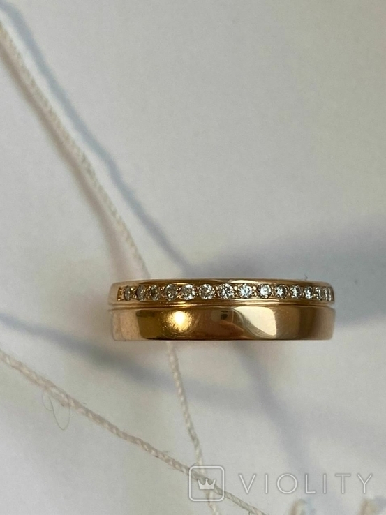 Золотое женское кольцо с бриллиантами, фото №3