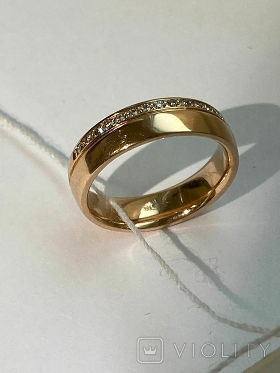 Золотое женское кольцо с бриллиантами, фото №6