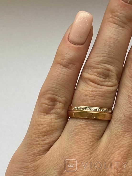 Золотое женское кольцо с бриллиантами, фото №8
