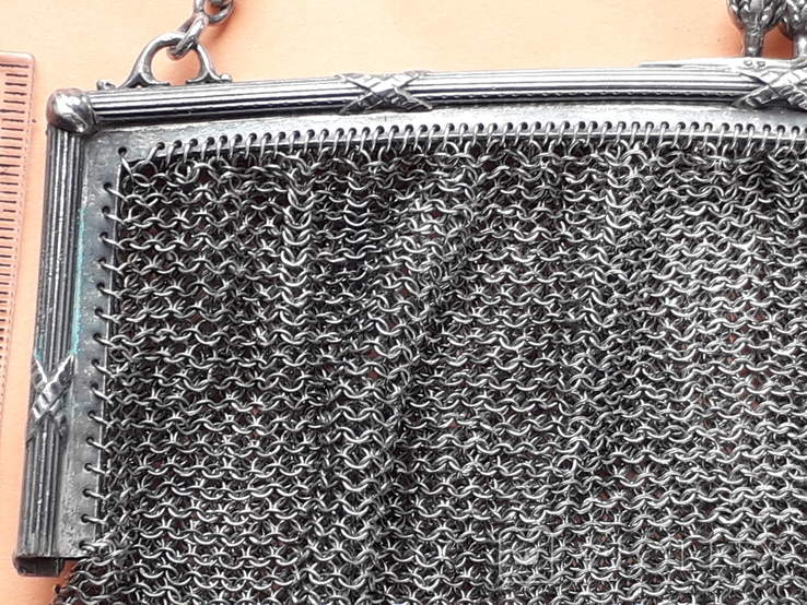 Коктейльная сумочка, кольчужное плетение, серебро, 221 грамм, Франция, фото №5