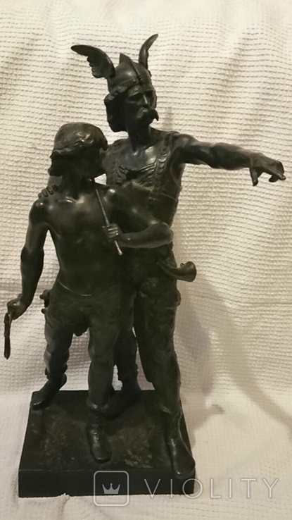 Композиція,, Гальський воїн з сином,, 19-го століття, автор Еміль Лапорт.Бронза., фото №2