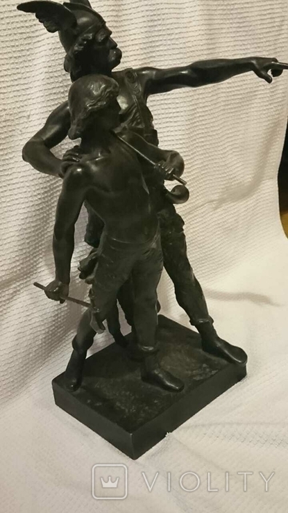 Композиція,, Гальський воїн з сином,, 19-го століття, автор Еміль Лапорт.Бронза., фото №3